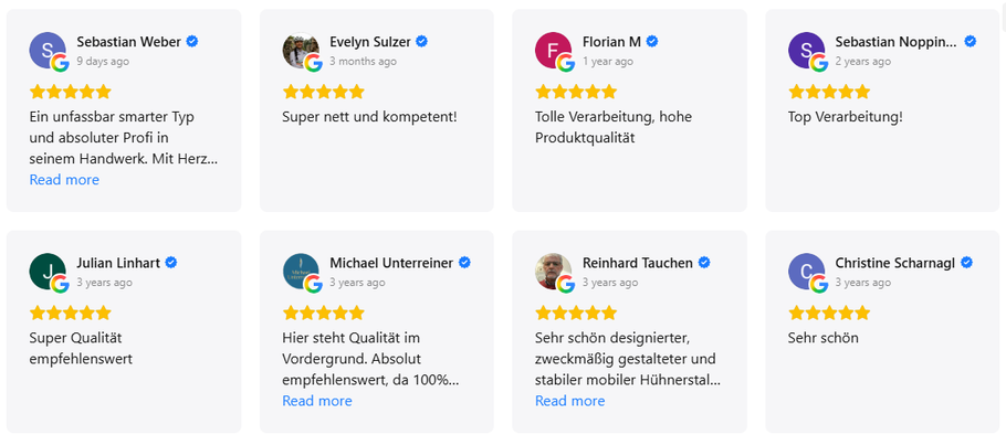 Google Bewertungen zum Berchtesgadener Holzbau