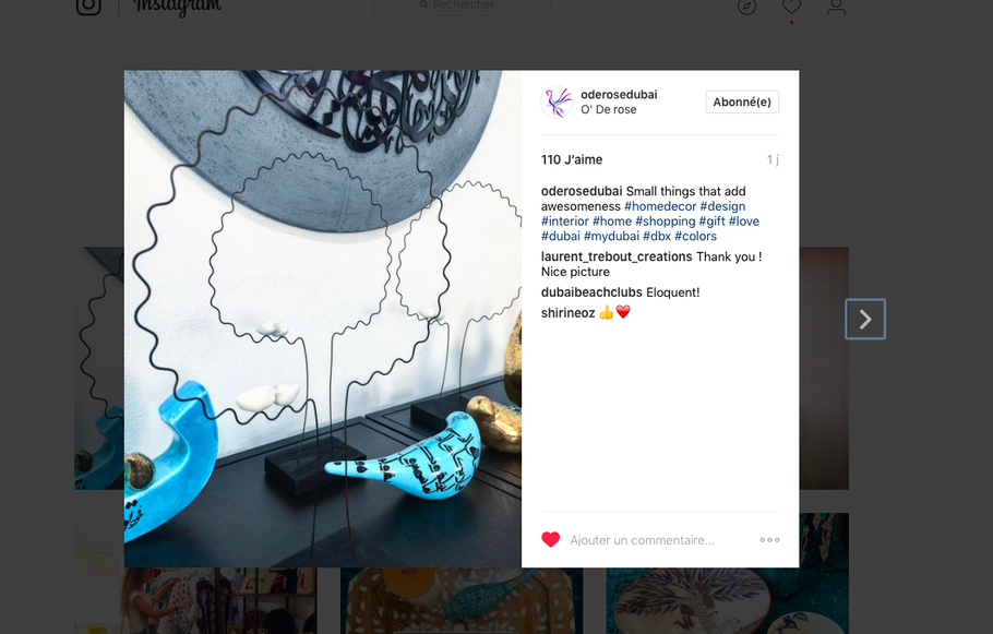 Post instagram pour présenter une nouveauté dans les points de ventes 
