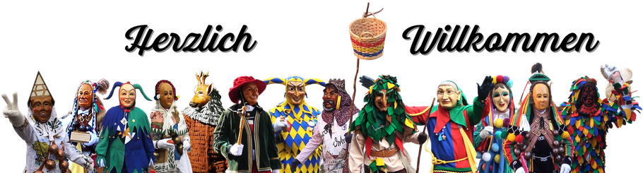 Grafik mehrerer Narrenfiguren der Schwäbisch-Alemannischen Fasnet.
