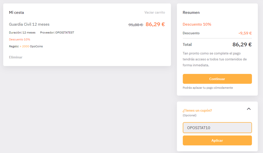 código de descuento opositatest