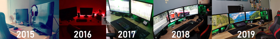 TheLukrie, Lukas Riedl, Firefighter, Designer, Gaming PC, Computer, Gaming, High End Gaming PC, Gaming Setup, HTC Vive, Setup, Hardcore Gaming Setup, 3 Monitors, History, 2015, 2016, 2017, 2018