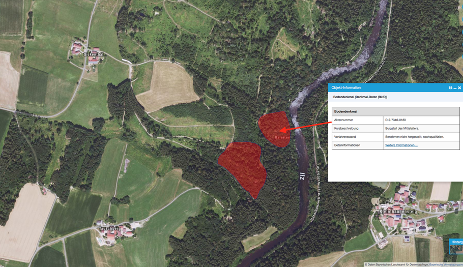 Quelle_ Bodendenkmal (Denkmal Daten BLfD), Basis Bayernatlas