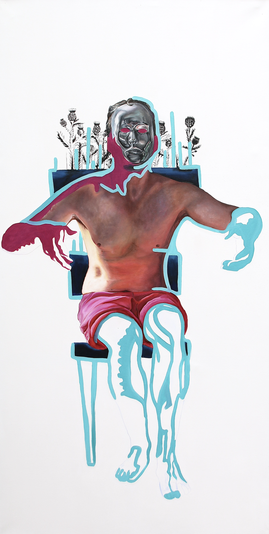 Trans/Masc, (Serie 1), #2, 2019, Öl und Acryl auf Leinwand, 200 x 101 cm