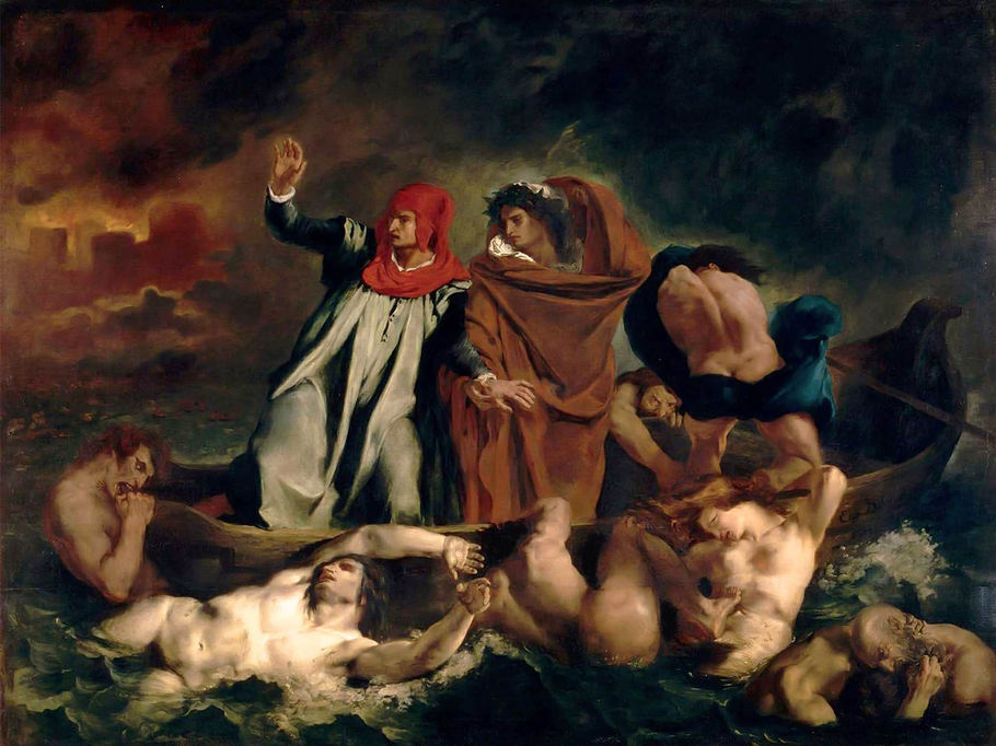 Eugène Delacroix, La barca di Dante, 1822. Louvre, Paris