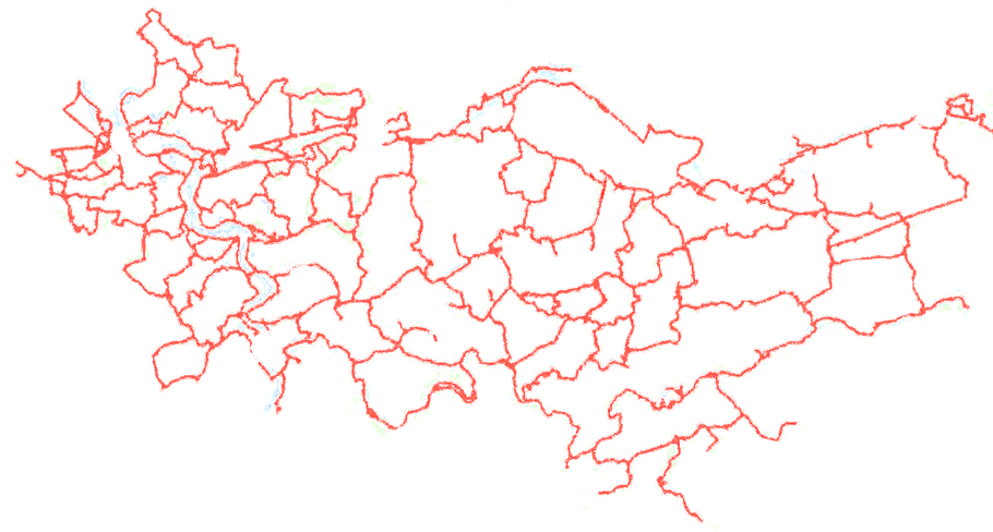 Radwegenetz im Ruhrgebiet