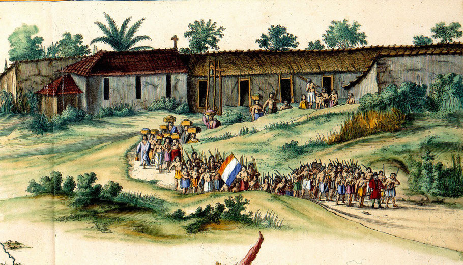 Détail van de kaart: Præfecturæ de Paraiba, et Rio Grande (Engenho na Paraíba 1645.)