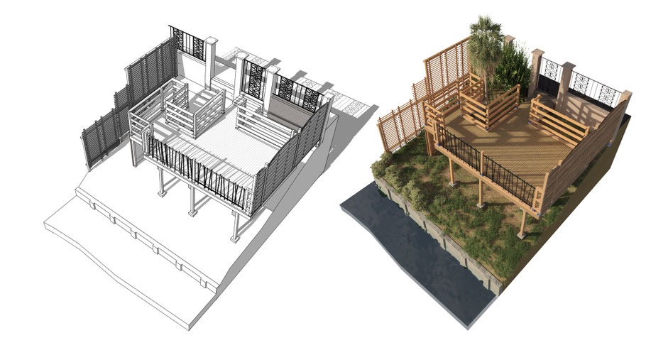 Déclaration préalable de travaux pour mise en conformité d’une terrasse, réalisée pour un marchand de biens à Joinville-le-Pont (Val-de-Marne)