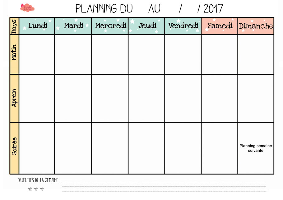 Planning hebdomadaire ! Couturaddict