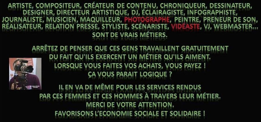 Favorisons l'emploi local, proscrivons le piratage des photographies et documents de l'Internet, MERCI.