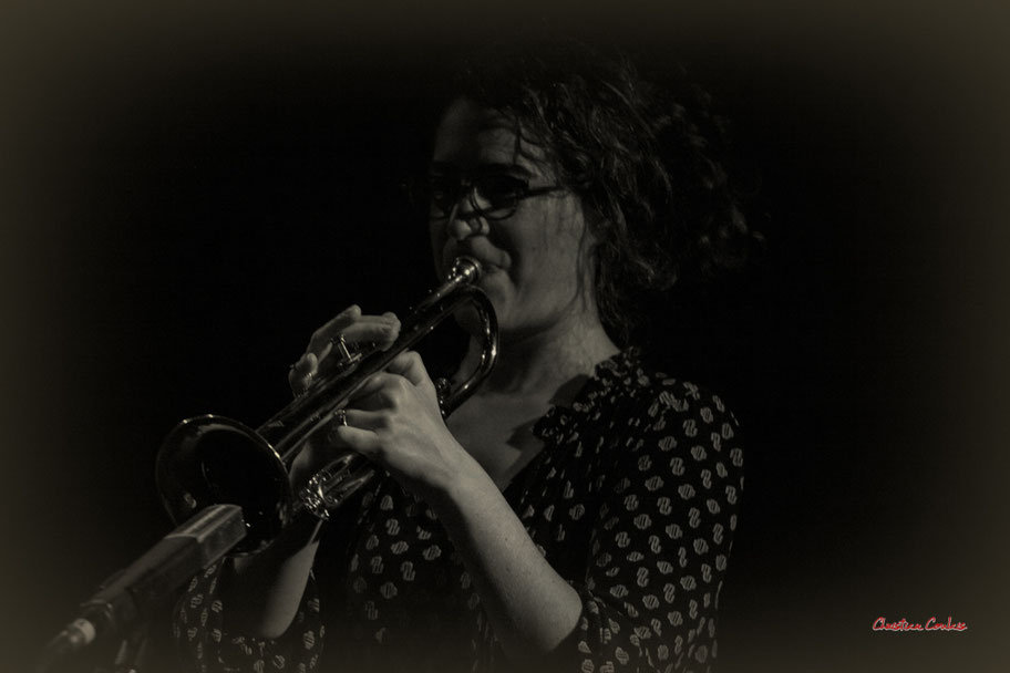 Airelle Besson à la trompette; Airelle Besson quartet "Try !", Festival JAZZ360, samedi 4 juin 2022, Cénac. Photographie © Christian Coulais