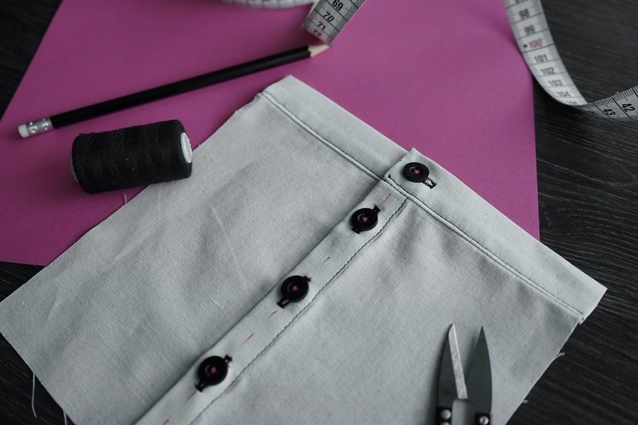 Knopfleiste nähen - Nähschule bei Olga