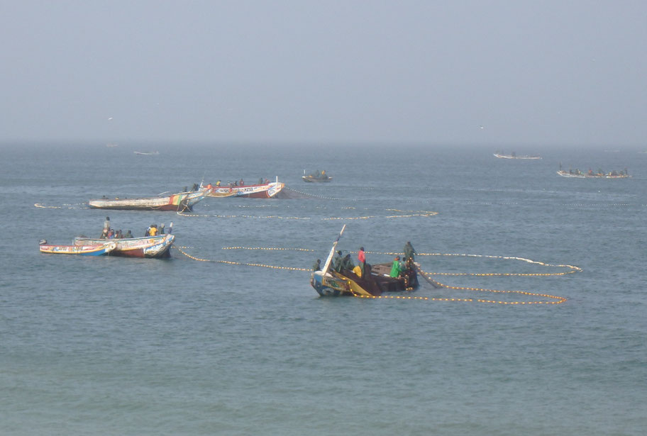 Popenguine fishermen fishing with nets Senegal