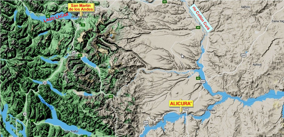 SAN MARTIN DE LOS ANDES DISTA CA. 150 KM DA ALICURA'