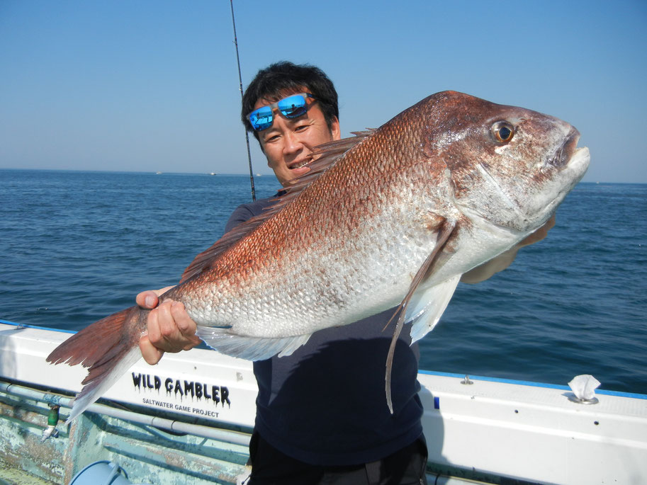 真鯛は80ｃｍ近いのが何匹も釣れました。