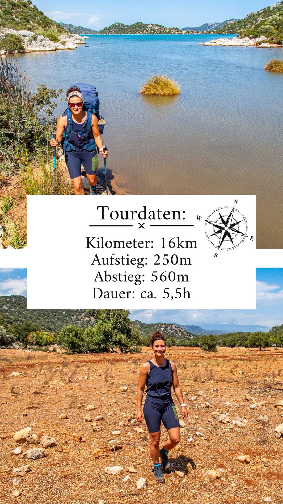 Mehrtagestrekking auf dem Lykischen Weg in der Türkei - wandern fernab der Zivilisation in einer traumhaften Landschaft umgeben von Meer, Klippen und Bergen. (hier: Etappe 10 von Bogaczik nach Ücagiz)