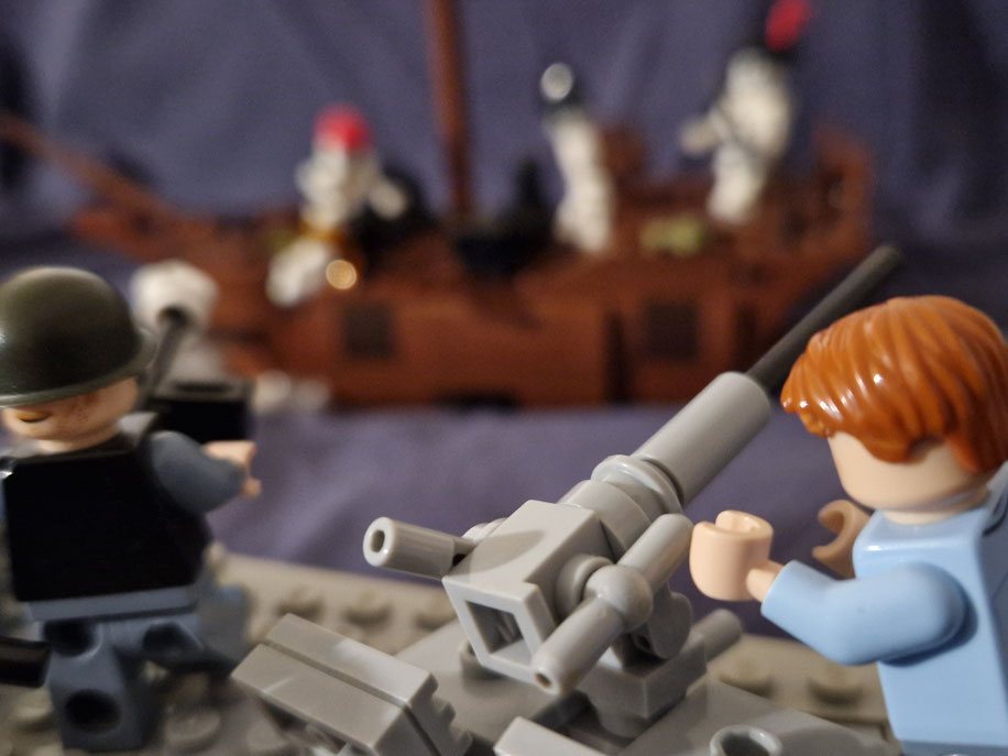 LEGO® navire fantome et soldats en pleine guerre fantastique