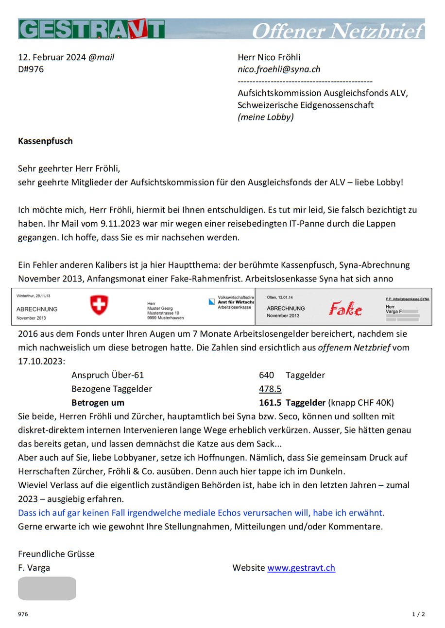 Gestravt - Kein RAV in Bluff: bitte PETITION unterzeichnen!