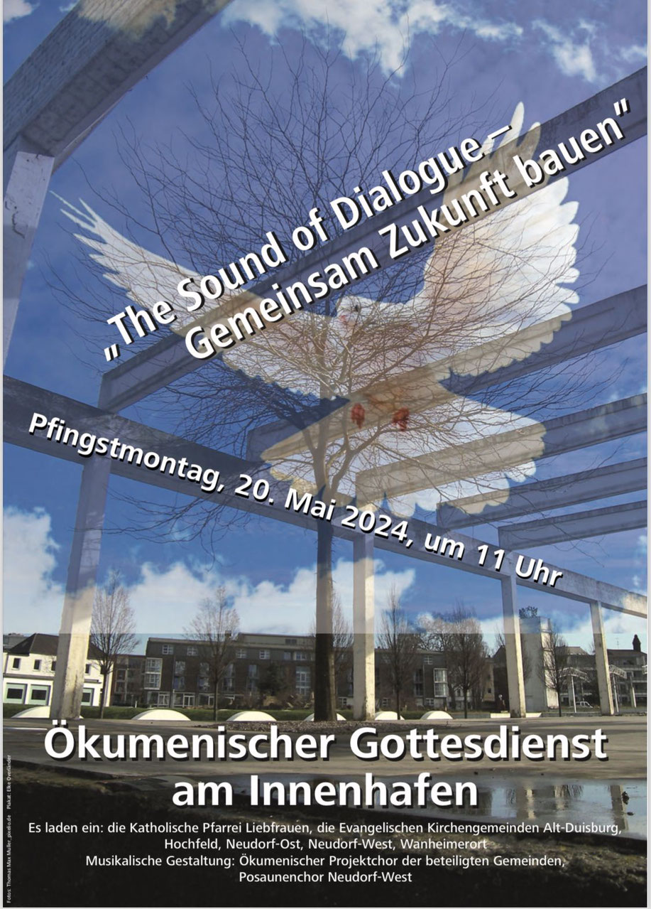 The Sound of Dialogue - Gemeinsam Zukunft bauen. Plakat zum Gottesdienst