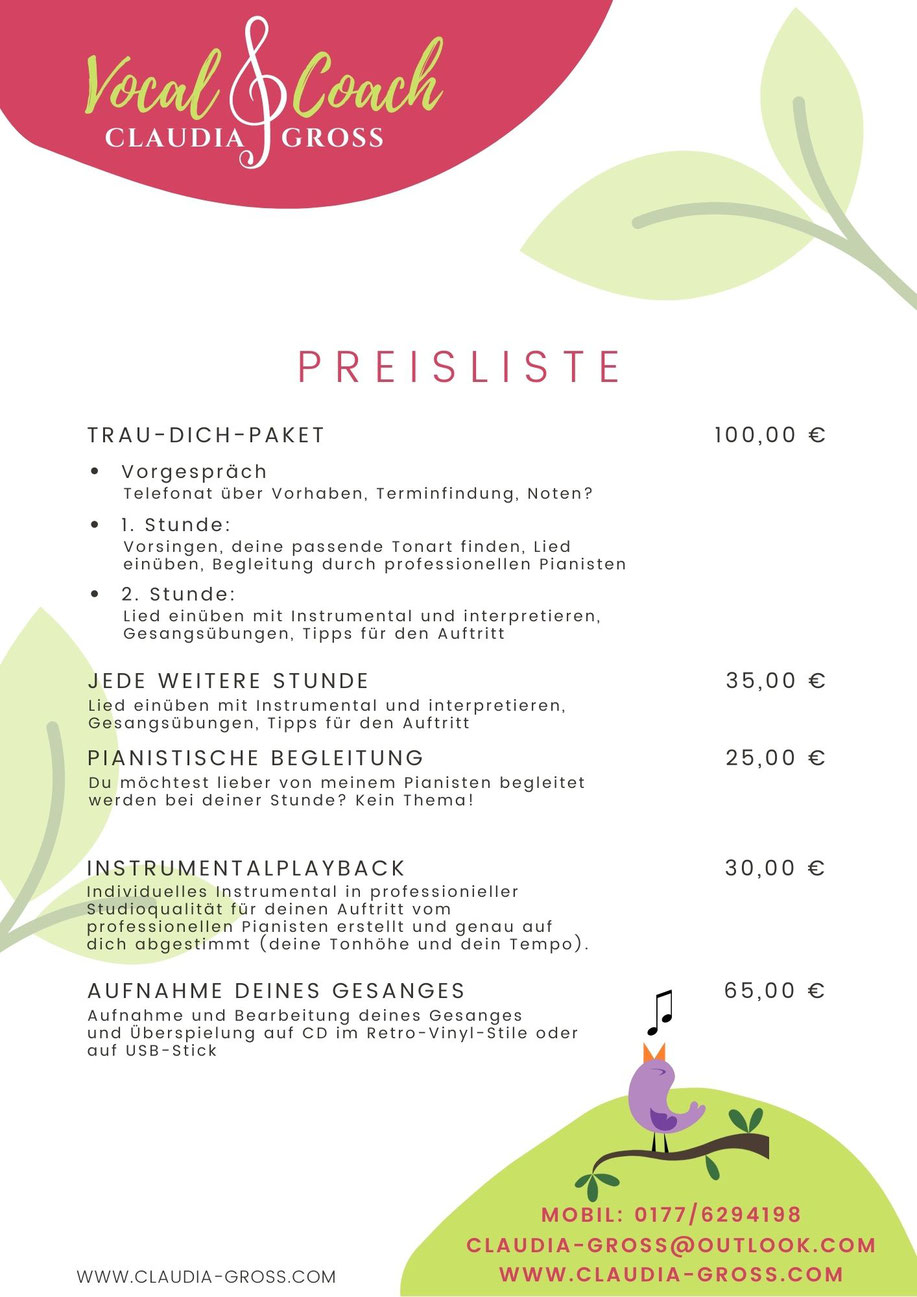 Preisliste, Angebot