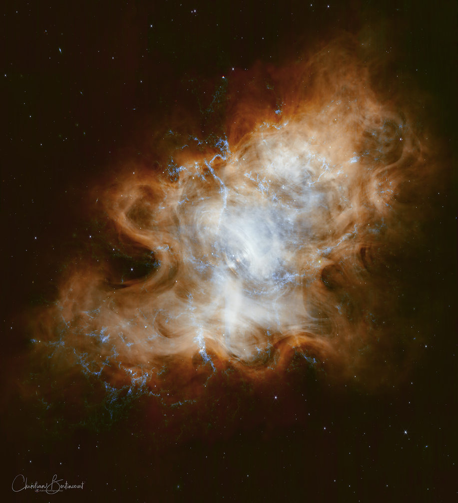 M1, nébuleuse du crabe en IR, JWST