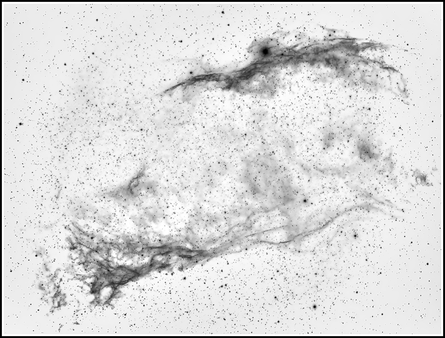 NGC 6960 und Pickering´s Triangle - Erstes H-Alpha-Bild  invertierte Aufnahme - MeixnerObservatorium