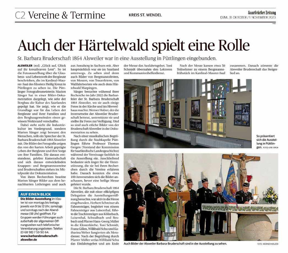 Quelle:  "Saarbrücker Zeitung" vom 30.10.2023