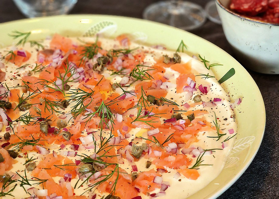 Dip met gerookte zalm
