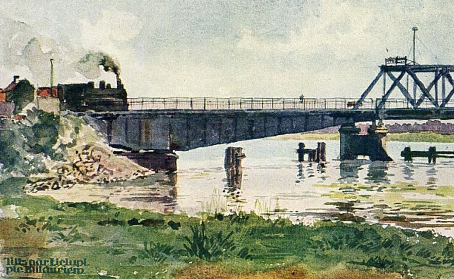 Булдурский (Бильдерлингсгофский) мост на открытке 1926 года 