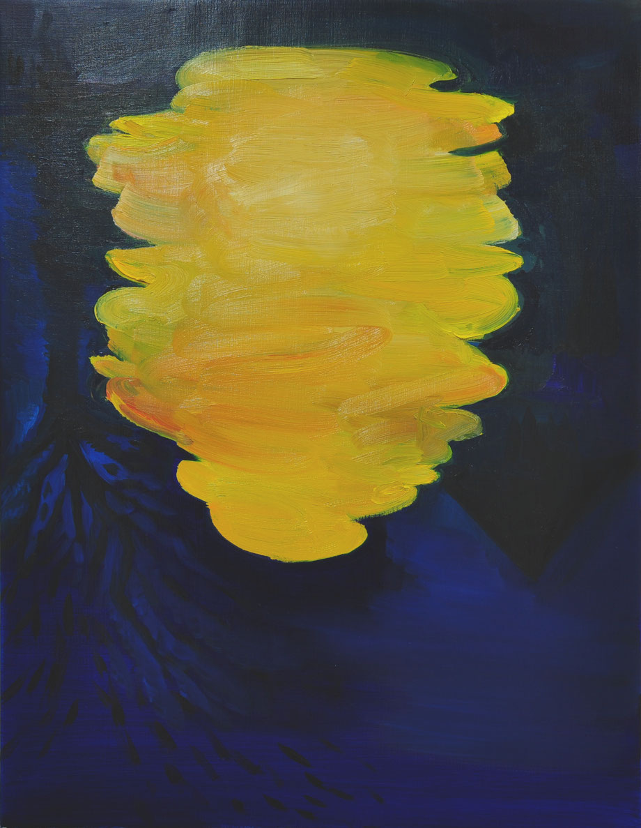 Lamplight on water, oil on linen, 90x70cm