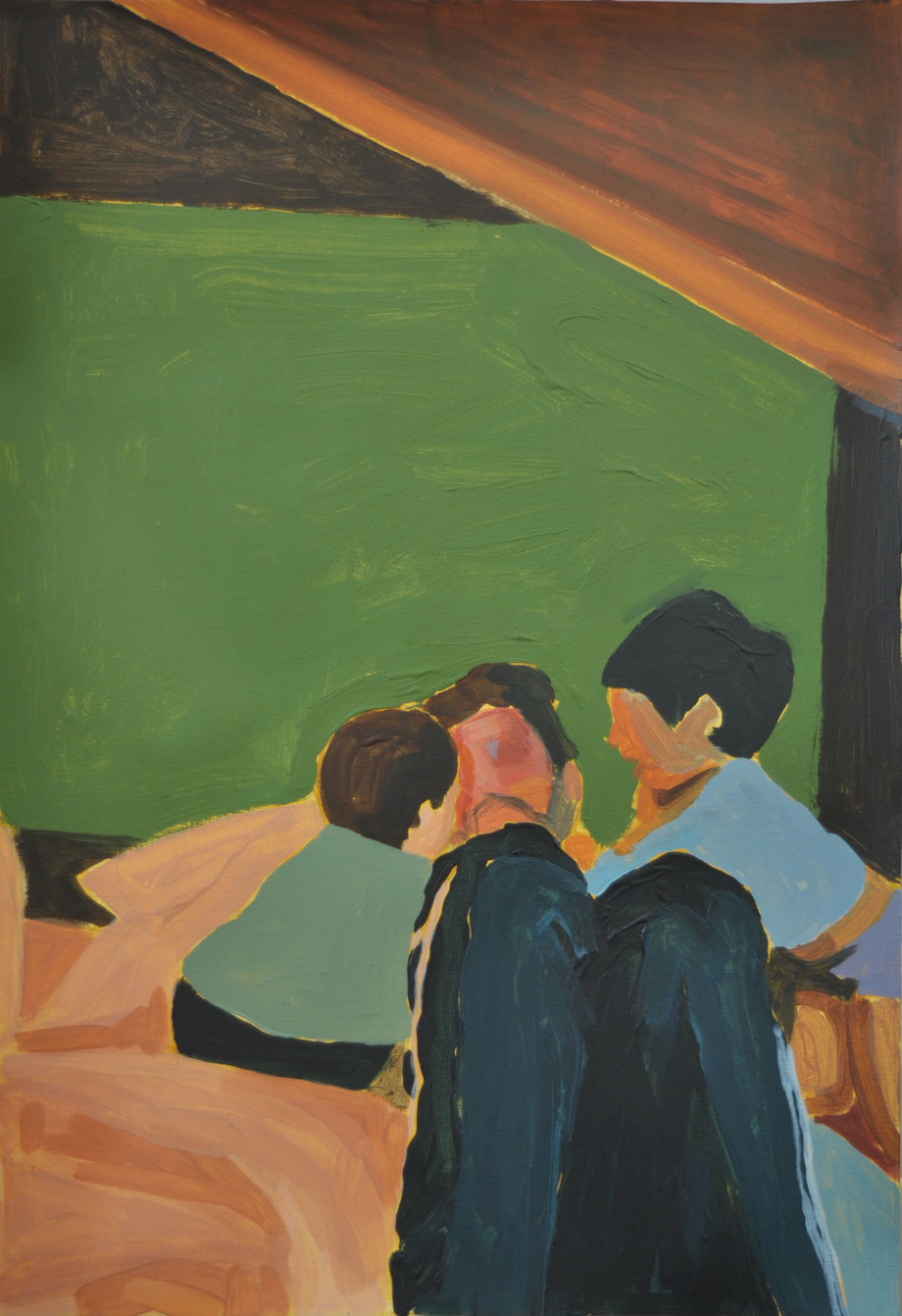 Trio-ll, acrylic on paper, 58.3x40cm