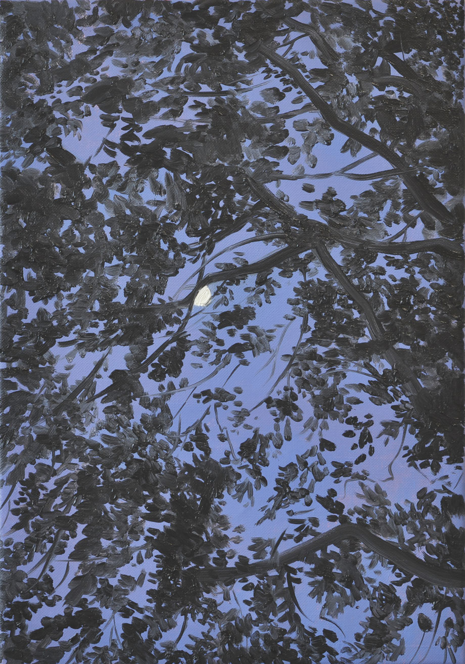Purple moon, oil on linen, 50x35cm