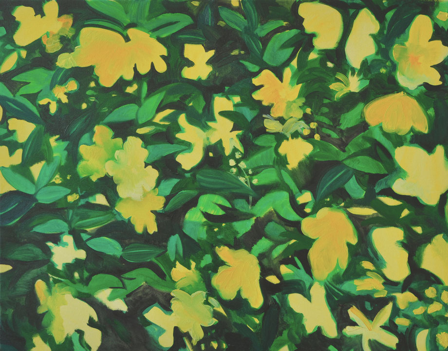 Yellow green flowers (summer!), oil on canvas, 75x95cm