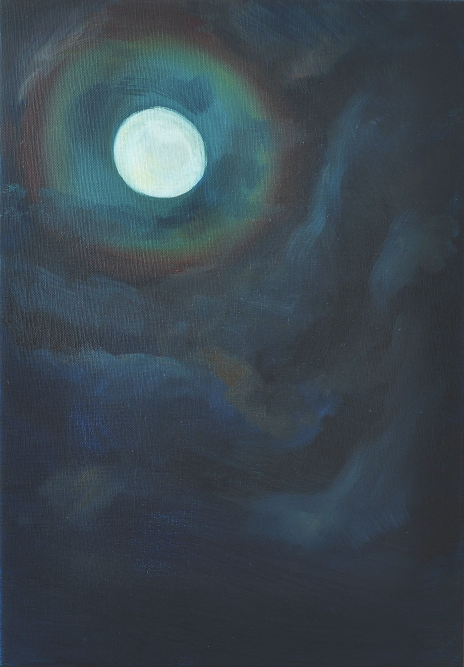 Moon rainbow, oil on linen, 50x35cm