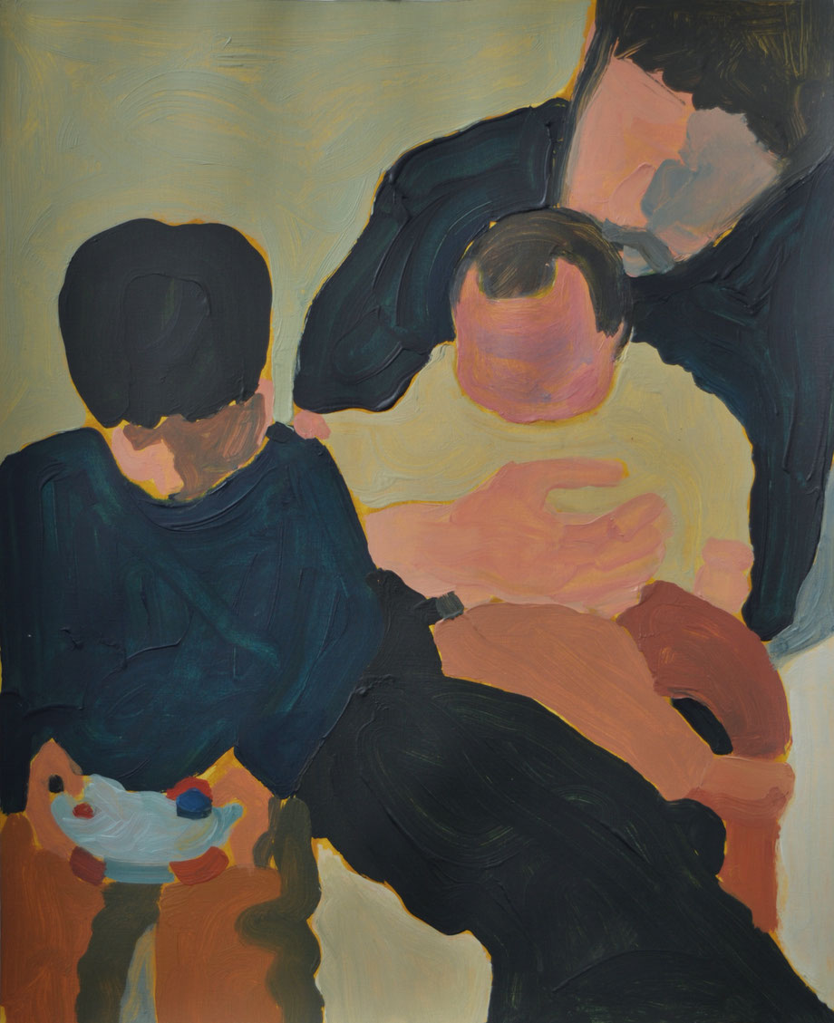 Trio, acrylic on paper, 57.5x46.5cm