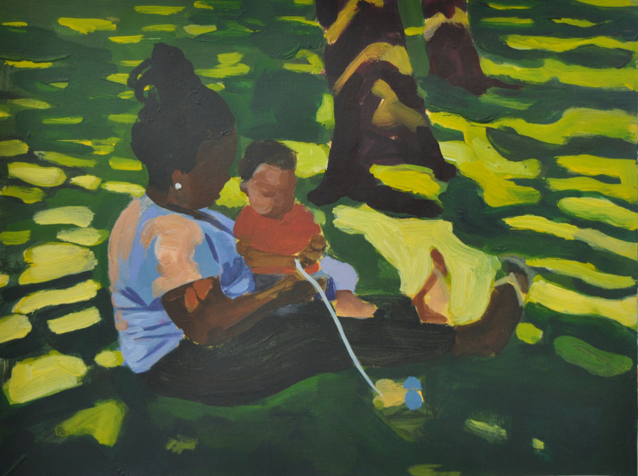 Matlho and Ezra, acrylic on paper, 36x48cm