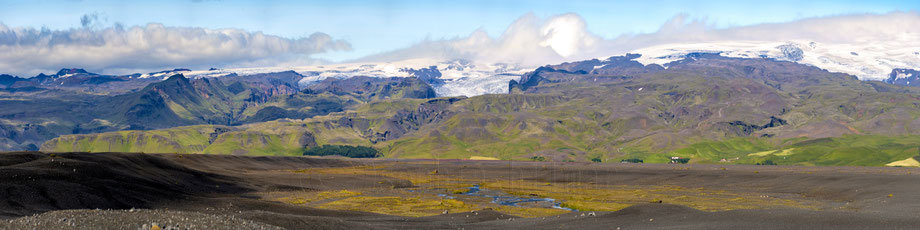 Eyjafjallajökull and Myrdalsjökull, Iceland