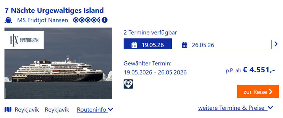 Lastminute Kreuzfahrten bei Singer Reisen & Versicherungen mit Jubiläumvorteilen buchen...