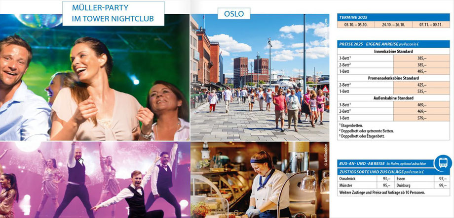 Party Cruise Oslo mit Müller Partytouren jetzt bei uns zum SINGER Jubiläumsvlorteil buchen...