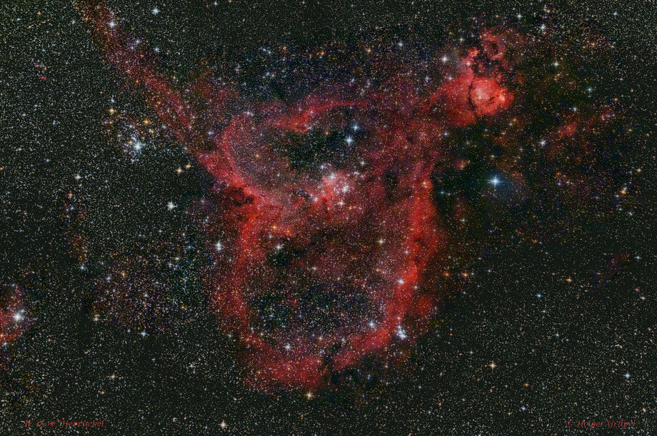 IC 1805 - Der Herznebel im Sternbild Kassiopeia | Aufnahmeoptik: 4,5" Newton Astrograph mit 327 mm Brennweite bei f/2,9 an Canon EOS M50