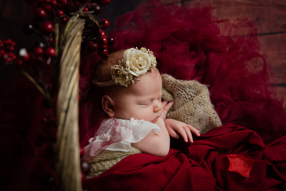 newborn with big flower