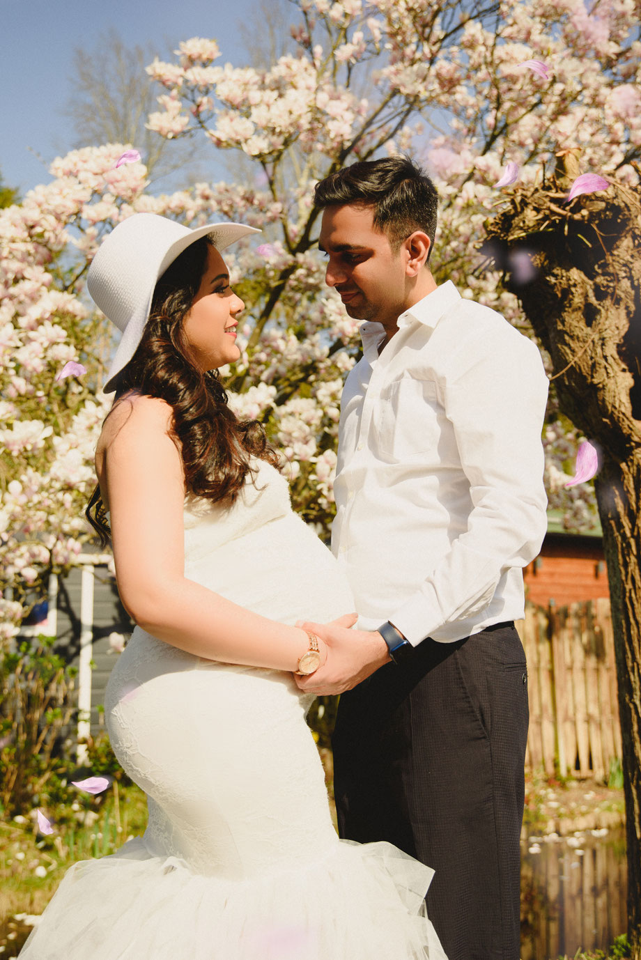 pregnant woman posing in park