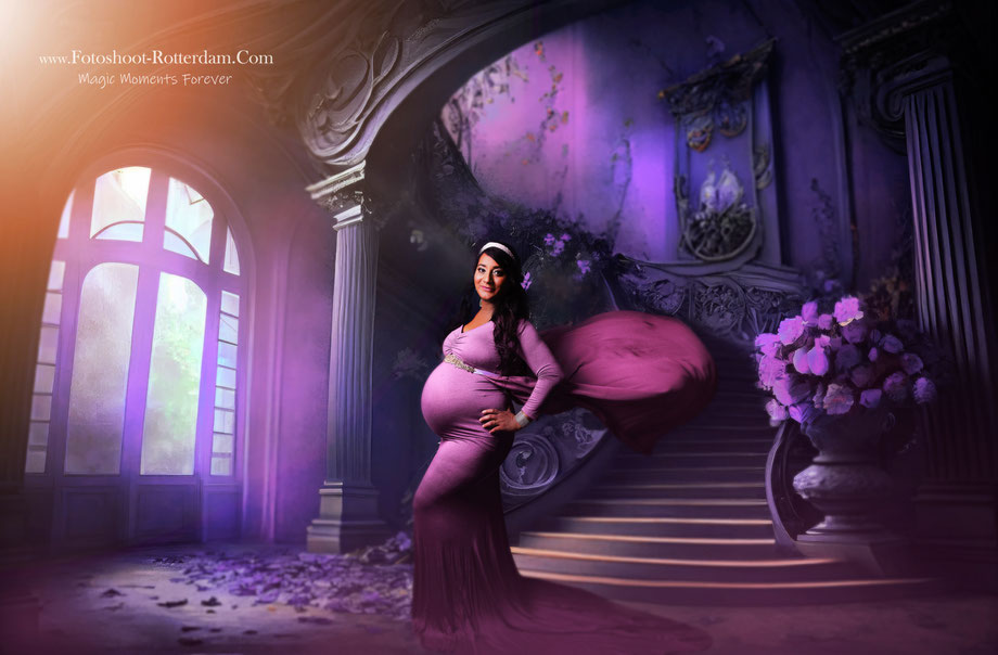 pregnant woman with stairs