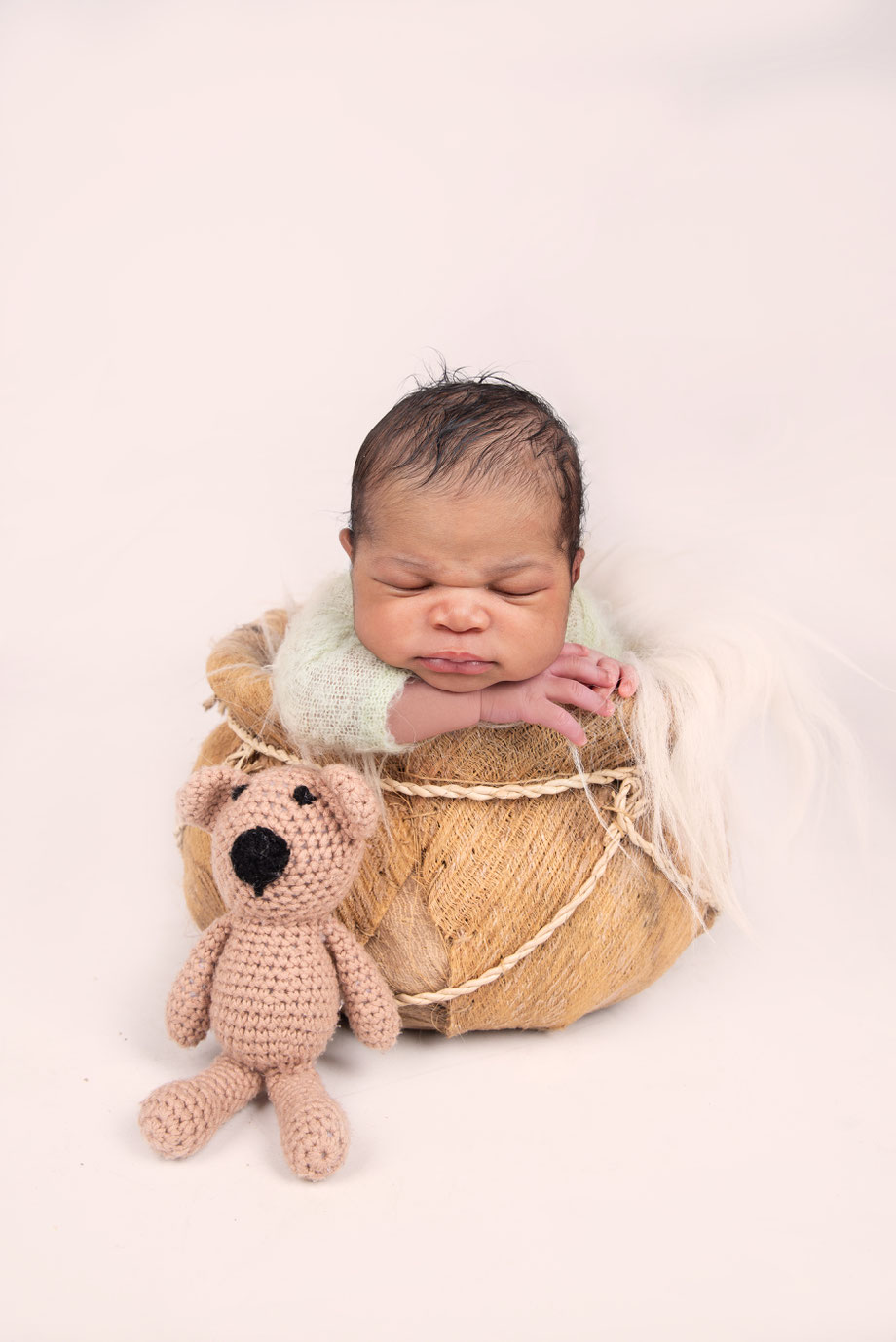 grey elegant scenery for newborn shoot