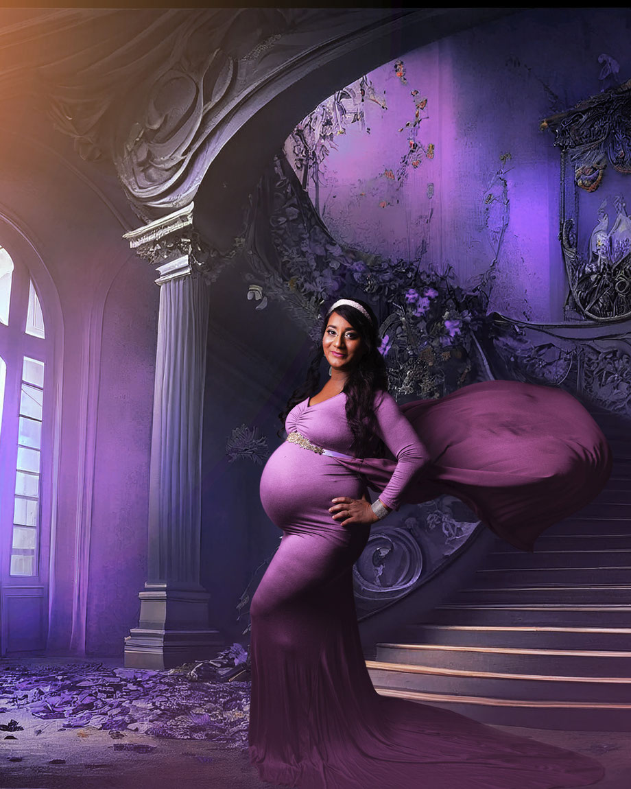 maternity shoot with stairs