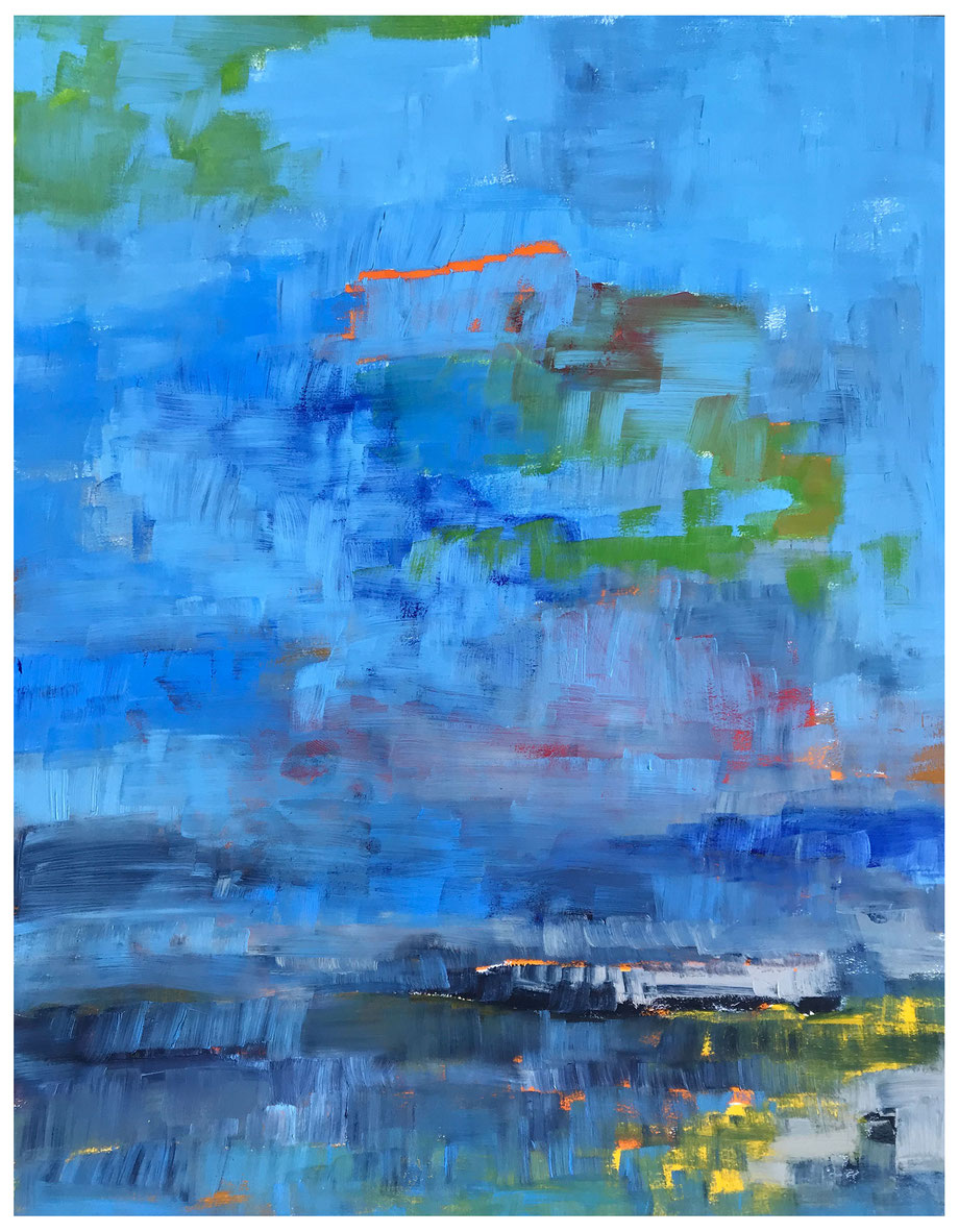 Verkauft Blue Fontane Bianche Syrakus, 2018, Harz-Ölfarbe, 64x50cm, Copyright by Martin Uebele 