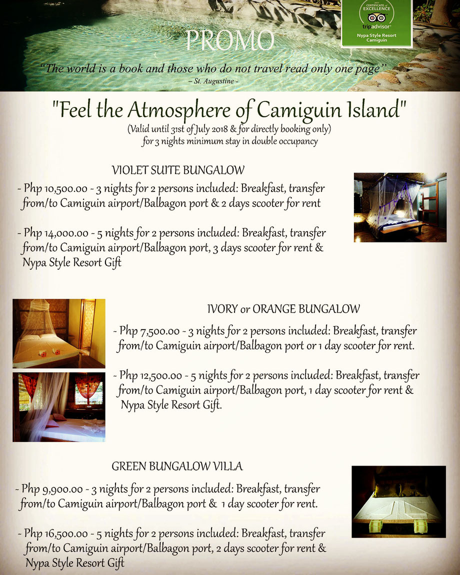 nypa style resort, camiguin, accommodation,promotion package, holidays, vacation, philippines, rooms, bungalow, #feelcamiguin