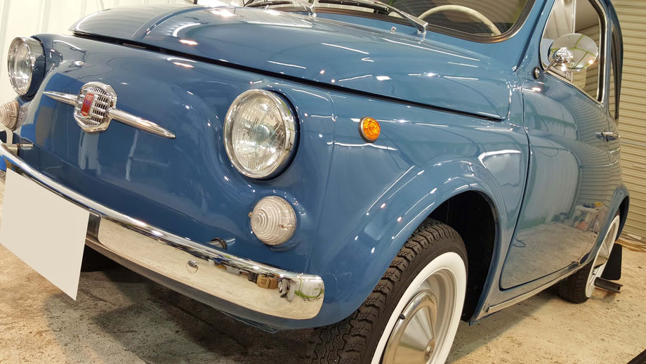 fiat・nuova500のナノガラスコーティング施工後の艶