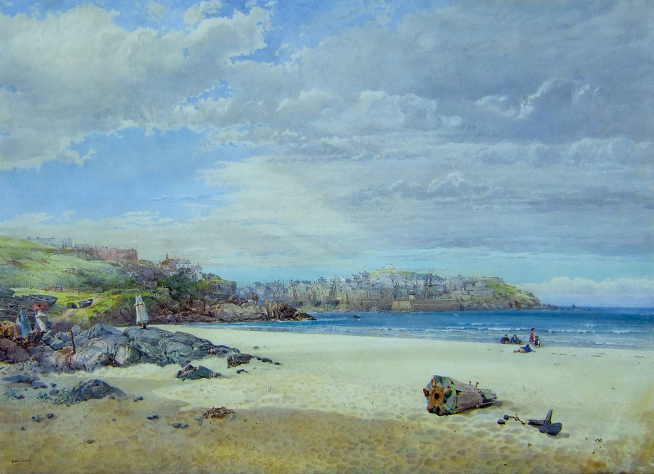 George Wolfe  'St Ives from Porthminster Beach'  (c.1860)