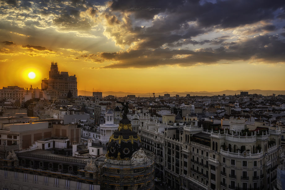 "LIVING MADRID".     Wonderful sunset in Madrid, Spain.