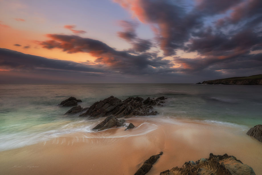 "TINY PARADISE".     Beautiful sunset in a beach, Asturias, Spain.